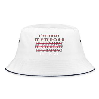 Let's Go No excuses Fitness Training Motivation - Bucket Hat - white/navy - Front