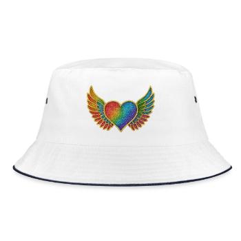 Coeur arc-en-ciel avec des ailes - Bob - blanc/marine - Devant