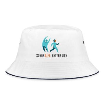 Sober Life.Better Life - Bucket Hat - white/navy - Front