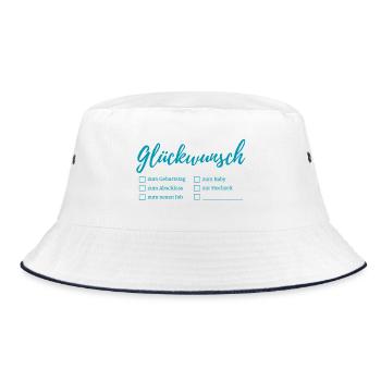 Congratulations lettering checkboxes - Bucket Hat - white/navy - Front