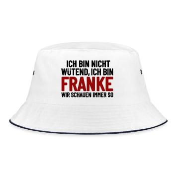 I'm not angry - I'm Franconian - Bucket Hat - white/navy - Front