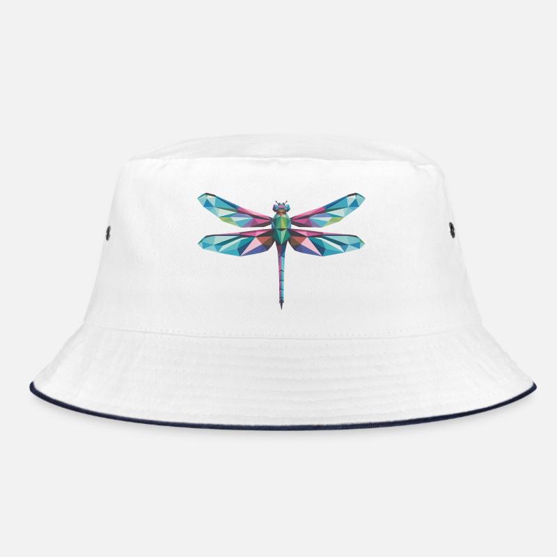 Dragonfly - Cooles Low-Poly-Logo Bucket Hat