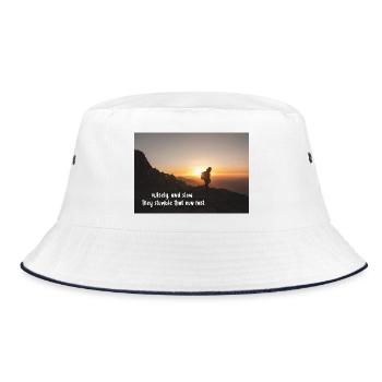Wisely and slow: They stumble that run fast - Bucket Hat - white/navy - Front