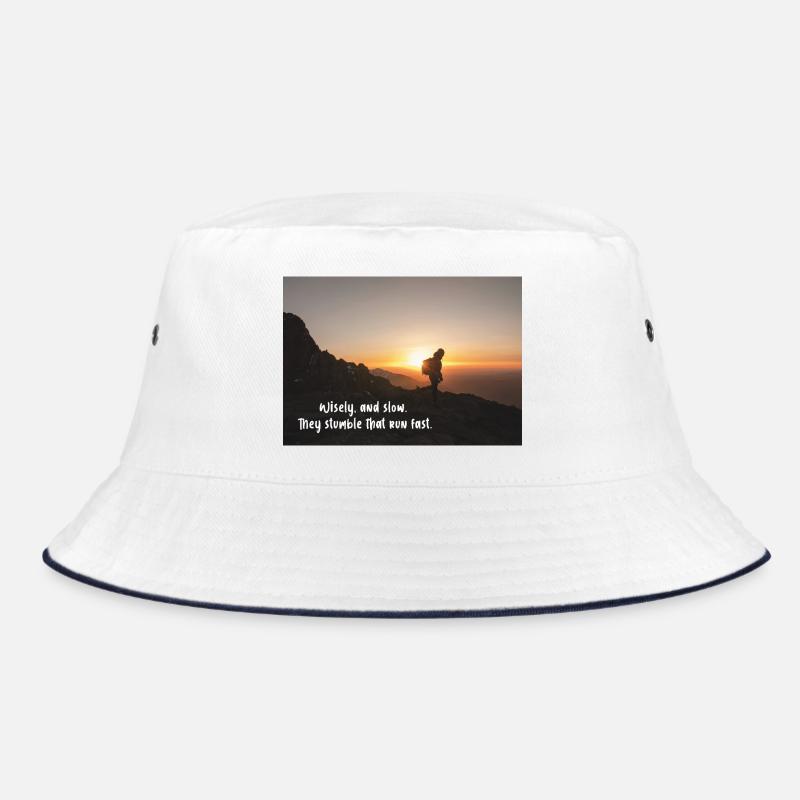 Wisely and slow: They stumble that run fast - Bucket Hat - white/navy