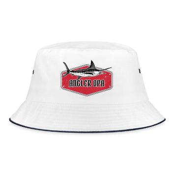 ANGLER OPA MODERN MARLIN - Bucket Hat - Weiß/Navy - Vorne
