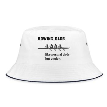 Rudern Sprüche: Rowing Dads  - Bucket Hat - Weiß/Navy - Vorne