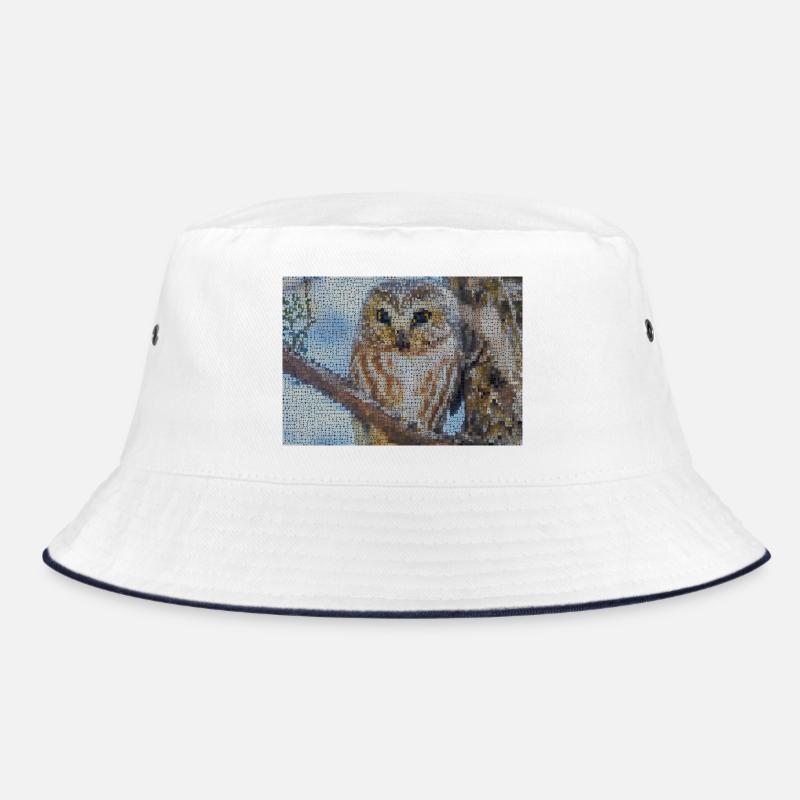 Nächtliche Eulen-Mosaik Bucket Hat