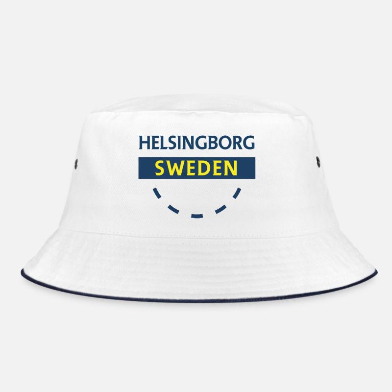 Hellsingborg blau-gelbes Stadtschild Bucket Hat