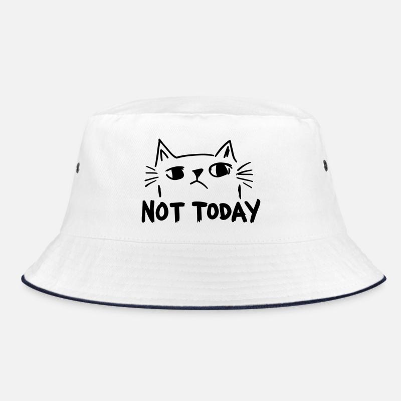 Pas aujourd’hui - Chat noir et blanc dans Cool Vintage St - Bob - blanc/marine