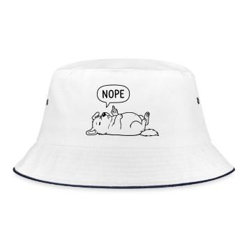 Nope Dog | Funny Middle Finger Statement - Bucket Hat - white/navy - Front