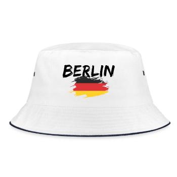 Berlin Deutschland - Bucket Hat - Weiß/Navy - Vorne
