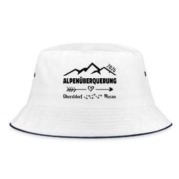 Alpenüberquerung E5 2026 Oberstdorf Meran - Bucket Hat - Weiß/Navy - Vorne