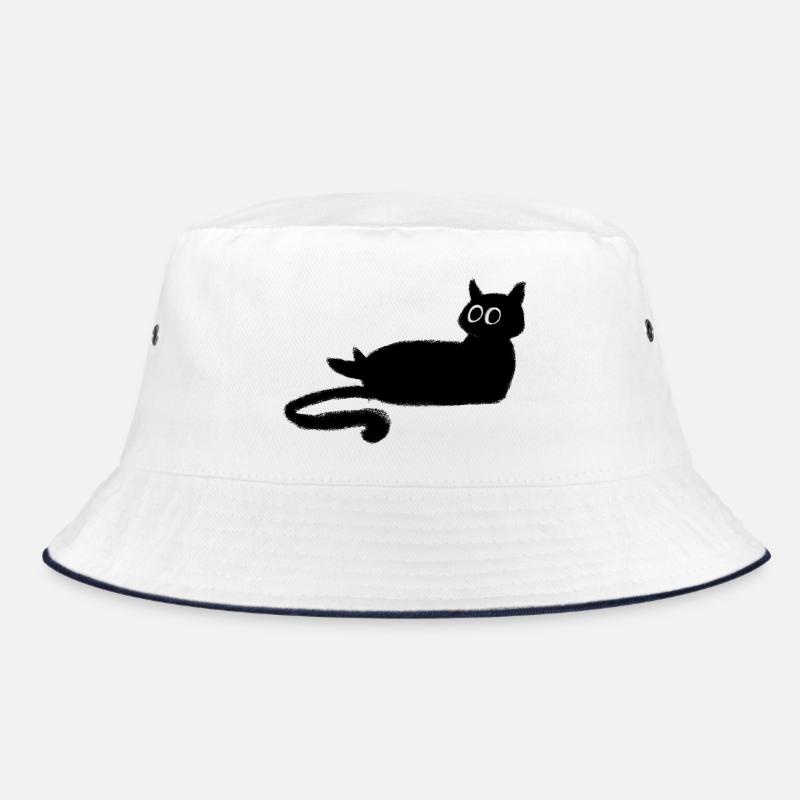 Anthrazit Schwarze Katze Bucket Hat