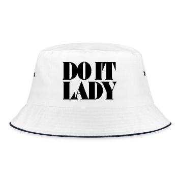 do it lady - schwarz - Bucket Hat - Weiß/Navy - Vorne