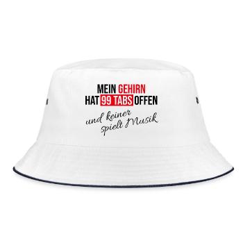 99 tabs and no one plays music - Bucket Hat - white/navy - Front