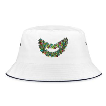 Tazz Talks | Joyful Neon Garland Smile - Bucket Hat - white/navy - Front