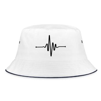 Heart Beat Frequency Line - Bucket Hat - white/navy - Front