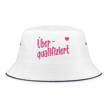 Overqualified Job Career - Bucket Hat - white/navy - Front