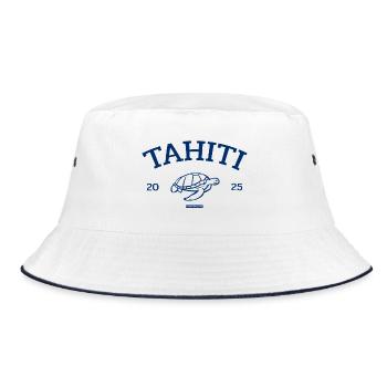 Tahiti - Turtle - French Polynesia - Schildkröte - Bucket Hat - white/navy - Front