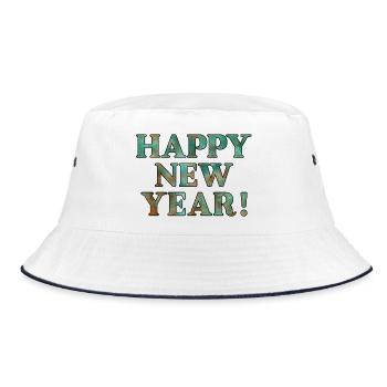Happy New Year Wishes - Bucket Hat - white/navy - Front
