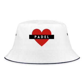 Padel Love / Heart - Bucket Hat - white/navy - Front