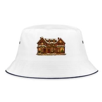 Winterliches Weihnachtsdorf - Bucket Hat - Weiß/Navy - Vorne