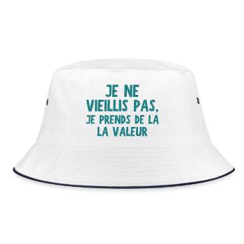 I Take Value Humor - Bucket Hat - white/navy - Front