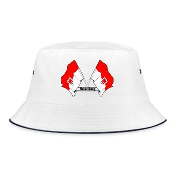 Vorarlberg Flags with Text - Bucket Hat - white/navy - Front