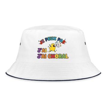 Je Peux Pas J'ai Choral Funny Choir Singer Tee - Bob - blanc/marine - Devant