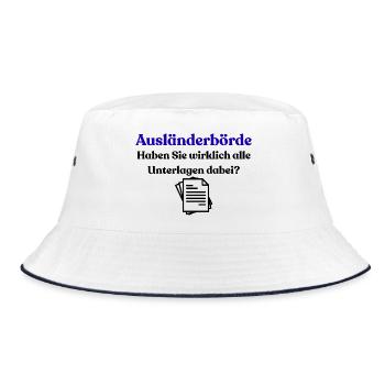 Foreigners' Registration Office - Bucket Hat - white/navy - Front