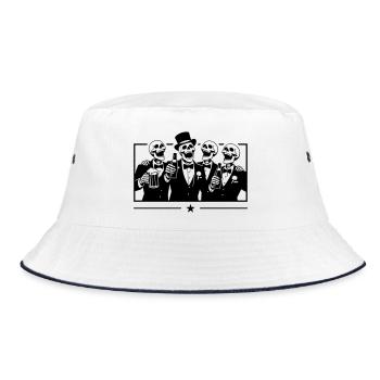 Team Groom Bachelor Skeleton - Bucket Hat - white/navy - Front