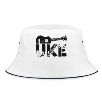 Hawaiian Ukulele Uke Uke - Bucket Hat - white/navy - Front