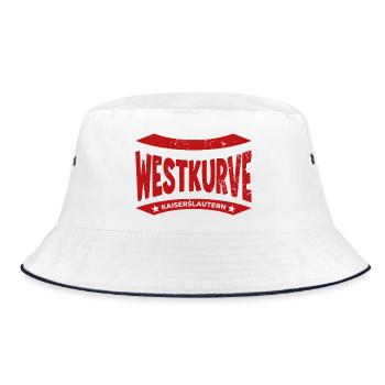 Sweat à capuche Westkurve du stade de Kaiserslautern, maillot - Bob - blanc/marine - Devant