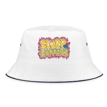 Ramen Slurp Happens Japanese Food Noodle Bowl - Bucket Hat - white/navy - Front