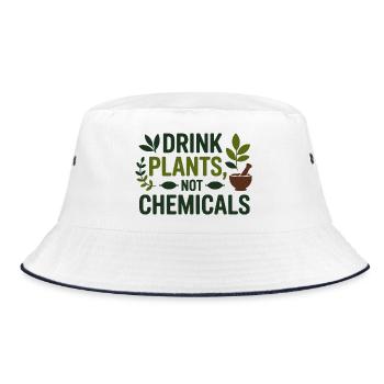 Herbalist Drink Plants Not Chemicals Professional  - Bucket Hat - white/navy - Front
