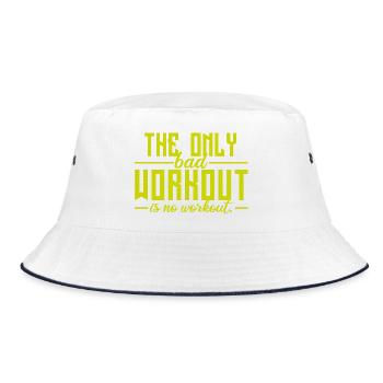 The Only Bad Workout Is No Workout - Bucket Hat - white/navy - Front
