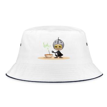 Skeleton in space helmet plants offspring - Bucket Hat - white/navy - Front