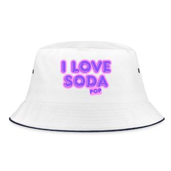 I love soda pop - Bucket Hat - white/navy - Front