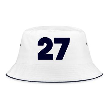 Bold 27 Numeric Emblem - Bucket Hat - white/navy - Front