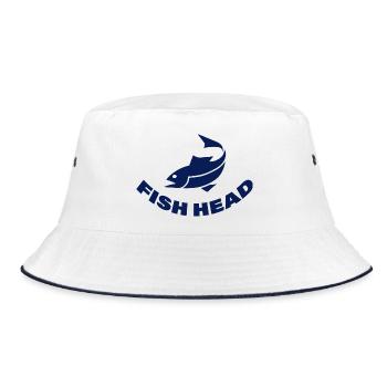fish head - Bucket Hat - white/navy - Front