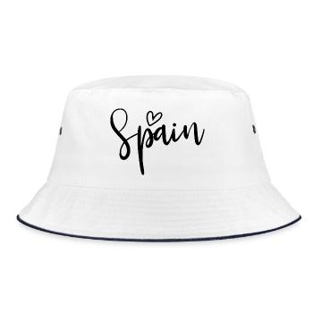 Spanien Herz Frauen Liebe Spanien - Bucket Hat - Weiß/Navy - Vorne