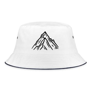 Berge Symbol Felsen - Bucket Hat - Weiß/Navy - Vorne