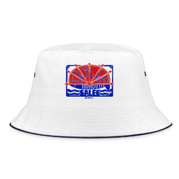 Salty idyll, fan and sea love - Bucket Hat - white/navy - Front