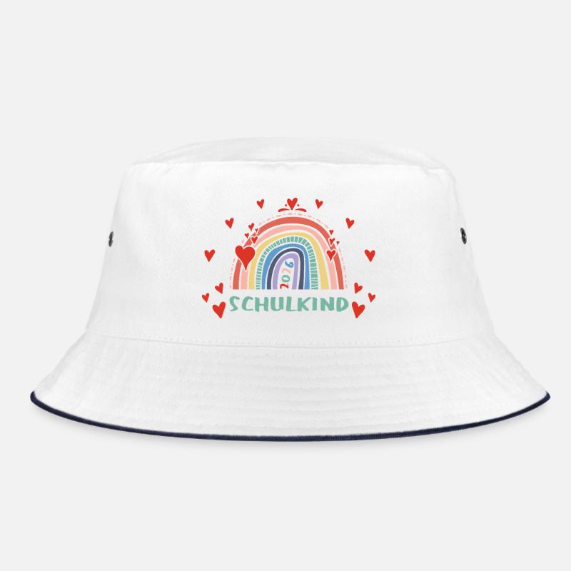 Schulkind 2026 - Regenbogen - Herz - Einschulung Bucket Hat