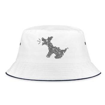 Funny barking dog - Bucket Hat - white/navy - Front