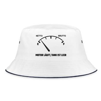 Engine runs tank empty - Bucket Hat - white/navy - Front