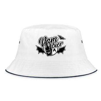 Vam-Bier, Bier, Vampier - Bucket Hat - Weiß/Navy - Vorne