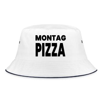 Pizza - Bucket Hat - Weiß/Navy - Vorne
