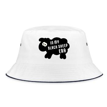 In My Black Sheep Era – Minimalistischer Spruch - Bucket Hat - Weiß/Navy - Vorne