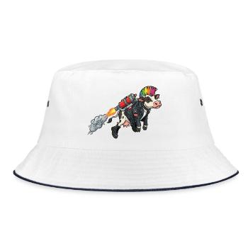 Flying Punk Cow Grafitti - Bucket Hat - white/navy - Front